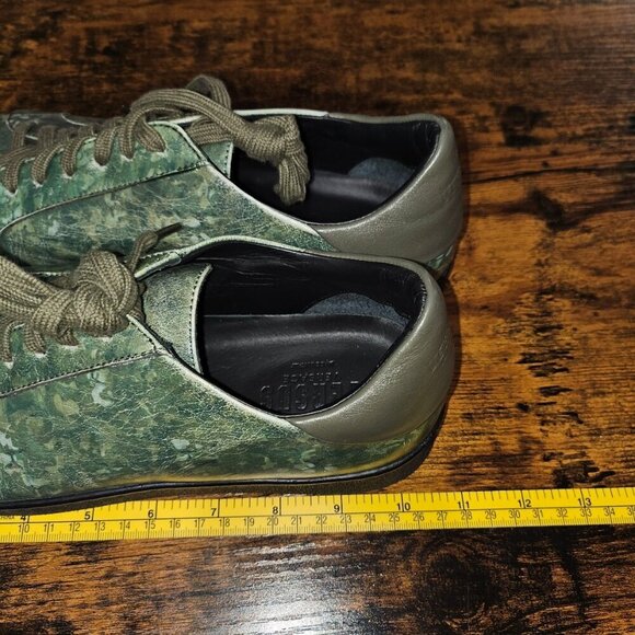 Versus Versace Green Abstract Leather Lace Up Sneakers EU 40 Women 9 - Picture 6 of 9